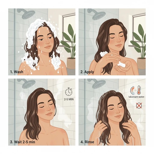 مراحل استفاده از نرم کننده مو اسکیف - skafe hair conditioner