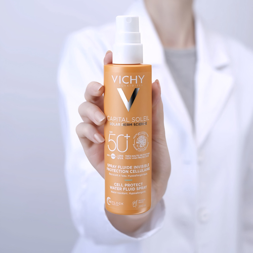 اسپری ضد آفتاب Vichy CAPITAL SOLEIL Cell Protect Water Fluid SPF50 اصل 200 میل
